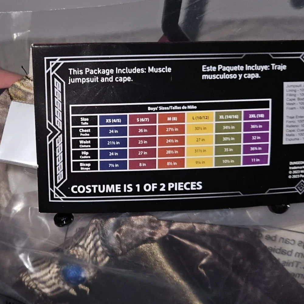 NEW Xenk Dungeons & Dragons Halloween Costume Boys Small 6/7 Jumpsuit Cape